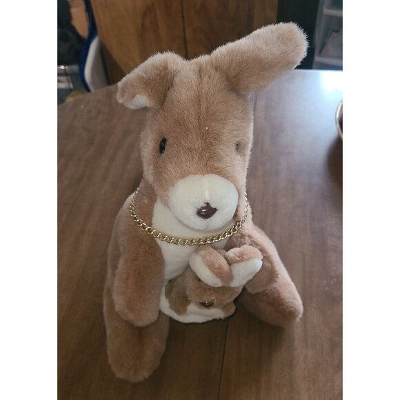 Westcliff Collection Kangaroo with Baby Joey in Pouch Plush  15" Brown White - Picture 1 of 9